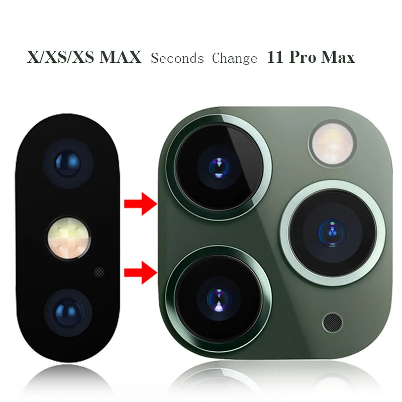 

Oppselve Fake Camera Sticker Lens Protector for iPhoneX XS MAX Seconds Change Looks Like iPhone 11 Pro Camera Lens Screen Glass