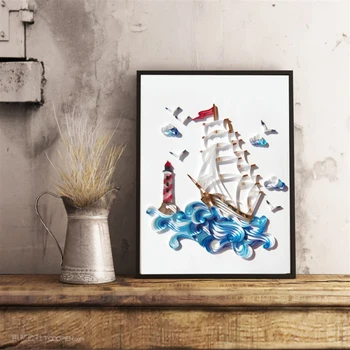 

A4 Paper Girl Balloon Boat Indian Elephant Church Christmas Tree Yan Paper Paper Quilling Illustration Kit Handmade Gift Slot
