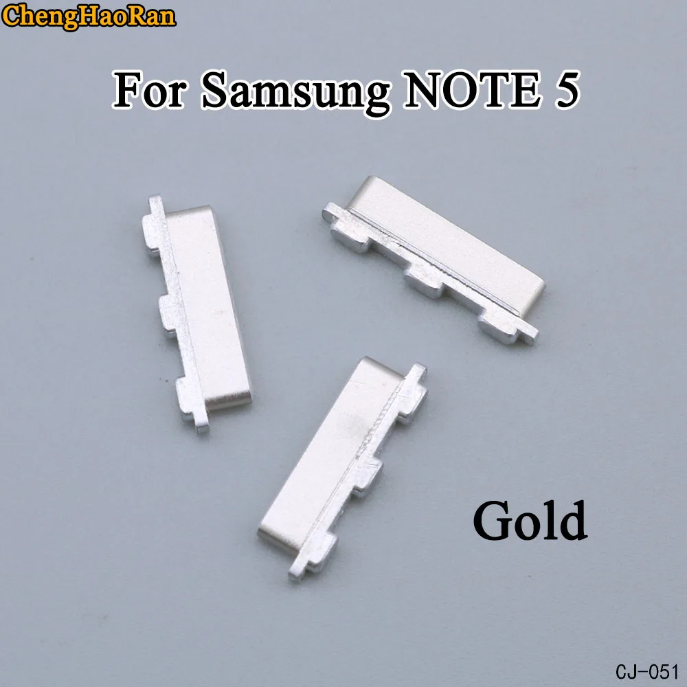ChengHaoRan 1 комплект для samsung Galaxy Note 4 Note 5 мощность громкость, выключение звука Кнопка боковые запасные части замена - Цвет: Note 5-Gold