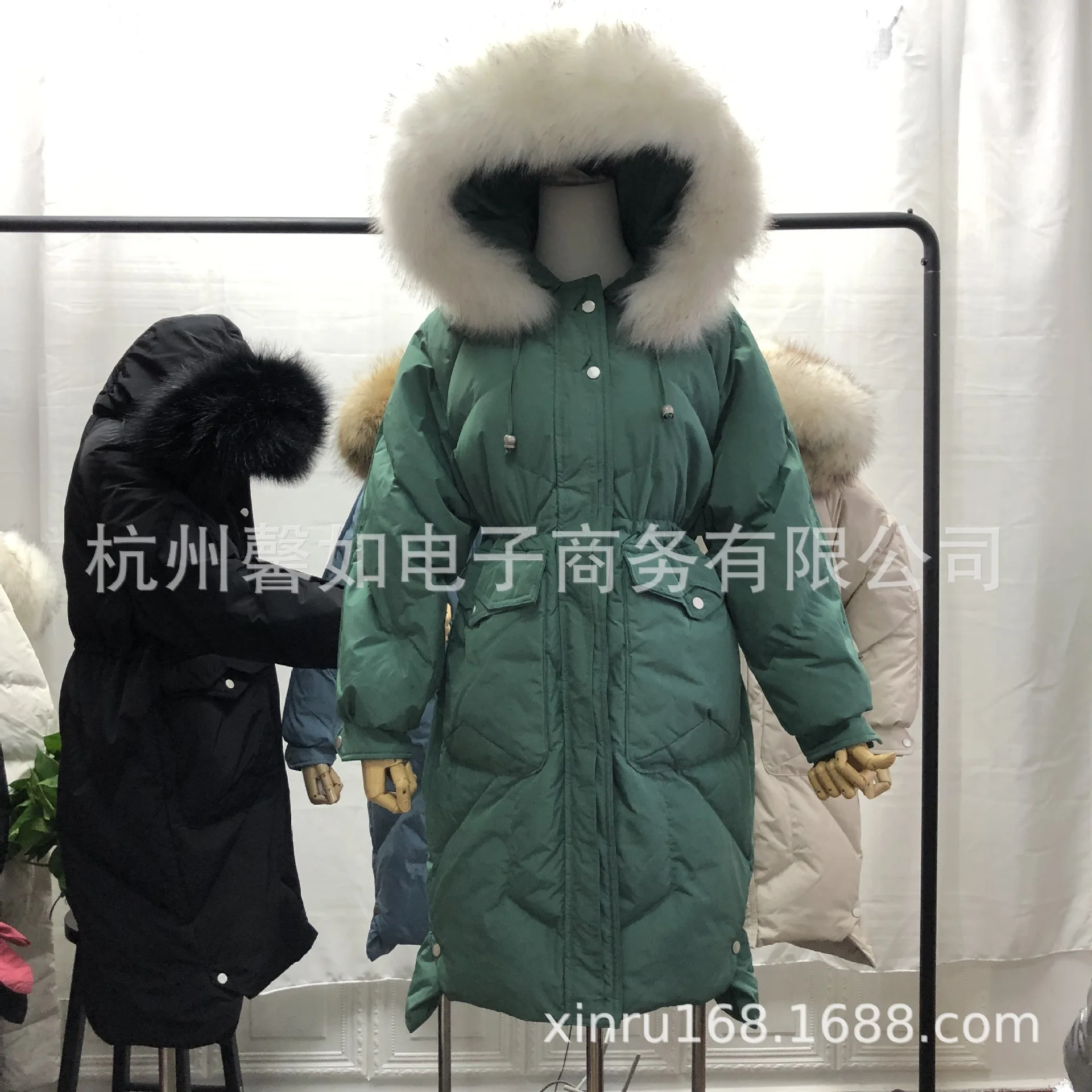 Новинка зимы продукты Южная Корея Dongdaemun Лисий меховой воротник из гусиного пуха Для женщин средней длины пуховик Для женщин платье