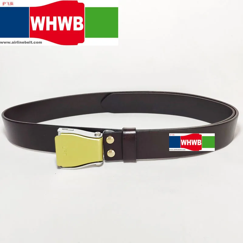 yellow buckle Модное кофейное сиденье самолета с пряжкой на ремне из натуральной кожи мужской ремень orna мужской ts Расширенный подарок классический подарок джентльмена - Цвет: yellow buckle