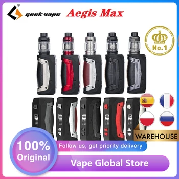 

Original Geekvape Aegis Max 100W 21700 Kit with 5ml Zeus Atomizer & Zeus Mesh Coil 100w MAX Output E-cig Vape Kit vs Drag X/Gen