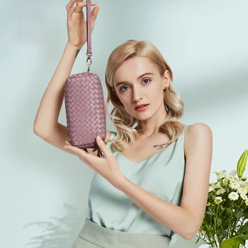 

Mini Weave Bag For Women 2020 Cross Body Leather Women Handbag PU Messenger Shoulder Bag Solid Color Female Travel Bags