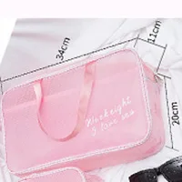 Pink l Высококачественная сетчатая косметичка для макияжа Женская водонепроницаемая косметичка сумка-Органайзер для путешествий для туалетных принадлежностей - Цвет: Pink l