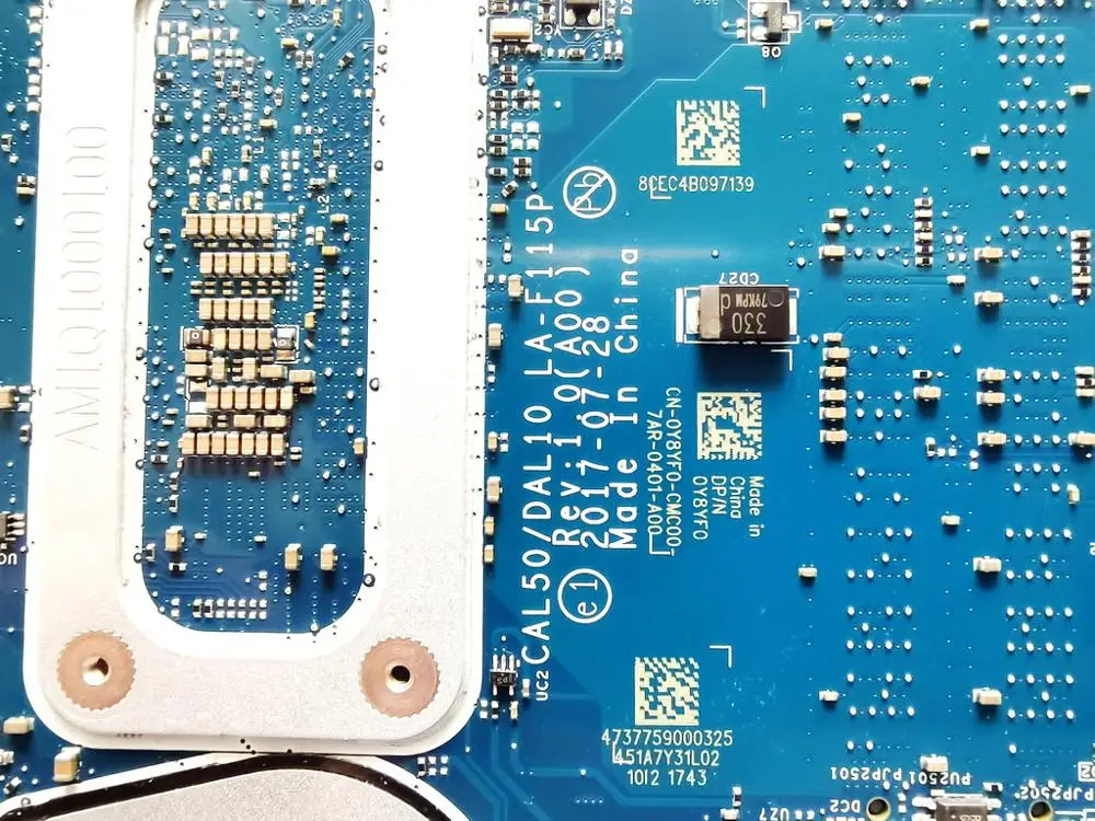 low cost  Original for DELL 5570 laptop motherboard 5570 I7-8550U CAL50 DAL10 LA-F115P tested good free shipp