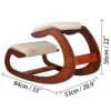 VEVOR Ergonomic Kneeling Chair Stool W/ Thick Cushion Home Office Chair Improving Body Posture Rocking Wood Knee Computer Chair 6