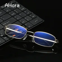 Ahora анти синий свет блокировка очки для чтения мужские ретро квадратные очки в металлической оправе Пресбиопия защитные очки для чтения