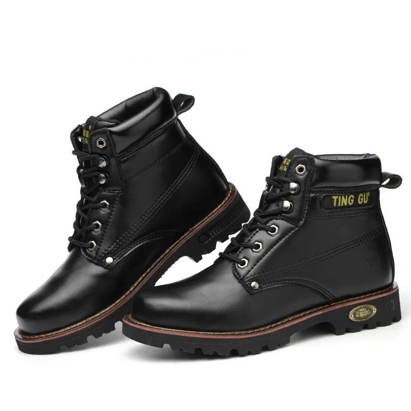 

Dropshipping Men Work Shoes Steel Toe Cap Anti-smashing Anti-piercing Boots Men Multifunction Protection Footwear Safety Shoes