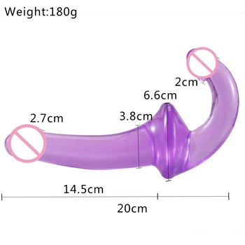 Double Heads Jelly Dildo Strapon Lesbian Vaginal Anal G-spot Stimulate Male Butt Plug Sex Toy for Woman Sex Shop 6