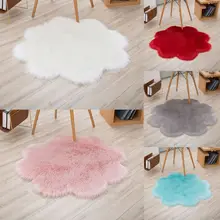 Пушистый Ковер FAROOT с цветами, противоскользящий ворсистый ковер для столовой, спальни, комфортный ковер с имитацией шерсти в форме сливы