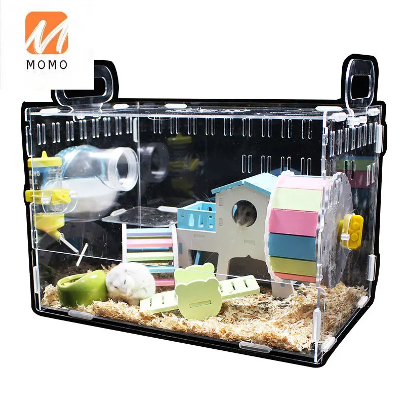 transparent-single-layer-hamster-acrylic-cage-rat-cage-transparent-oversized-villa-supplies-toys