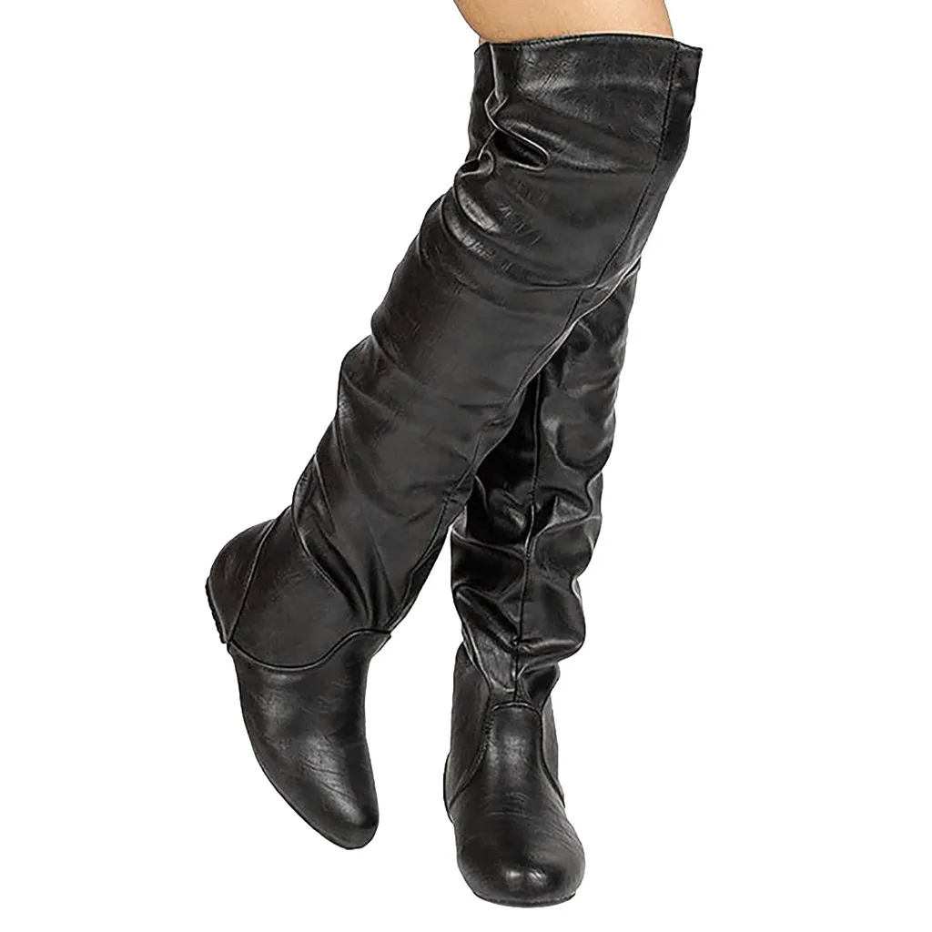 

Stylish Sexy Womans Slip On Boots Over The Knee Boots Women Shoes 2019 Autumn Winter Ladies Wedges Long Thigh High Botas