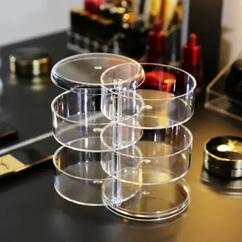 

4 Grids Acrylic transparent Makeup Organizer Storage Box lipstick Nail Drill polish organizer Cosmetic Jewelry Box Holder