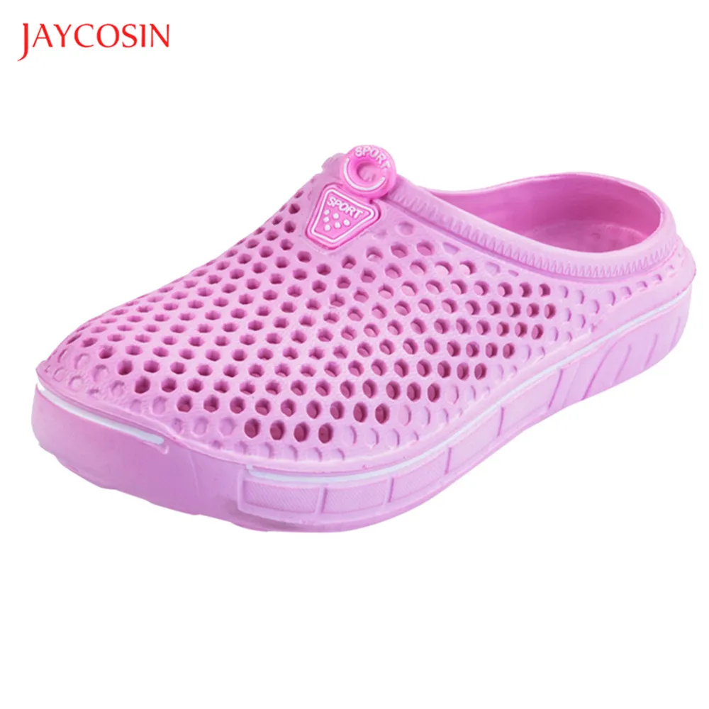 Jaycosin 2020 Женские повседневные Сабо Дышащие пляжные сандалии Однотонные тапочки с