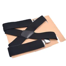 Многофункциональные мужские подтяжки с подтяжками X-Back, 2 шт., ширина 5,0 см, регулируемые однотонные прямые подтяжки с зажимом, Мужская одежда, аксессуары 40DE25