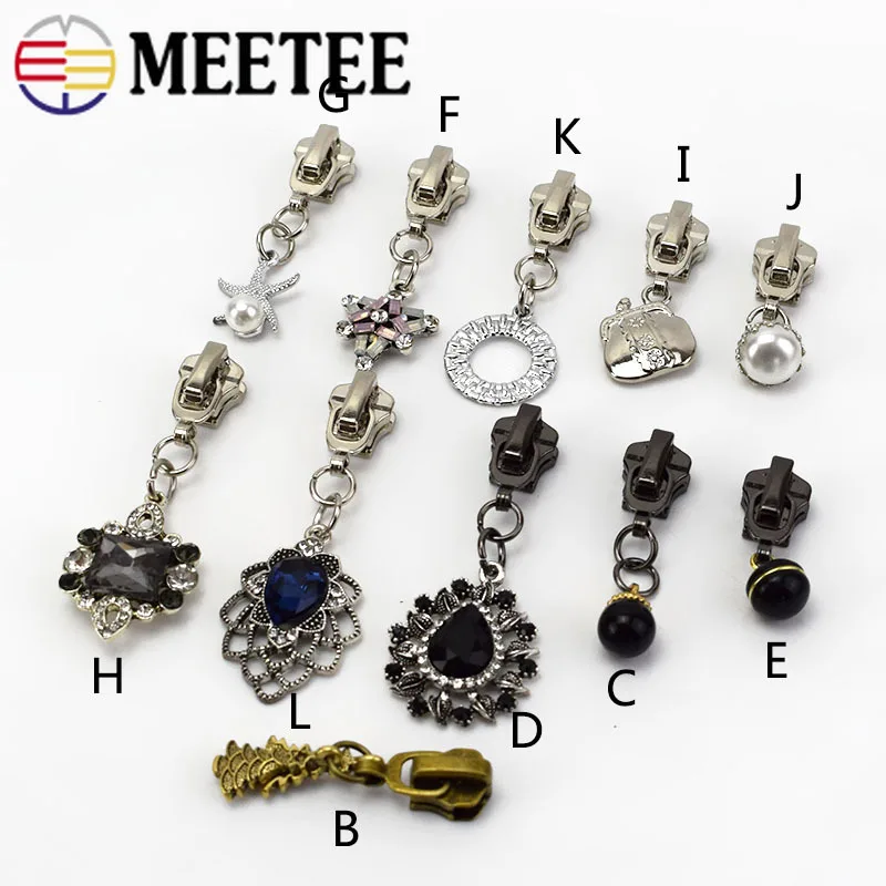 5 шт. металлические ползунки для молнии Meetee|Бегунки молнии| |