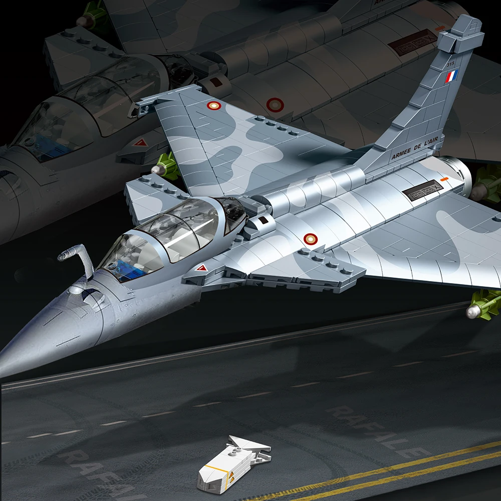Военный Набор самолет Dassault Rafale модель боевика перевозчик строительные блоки