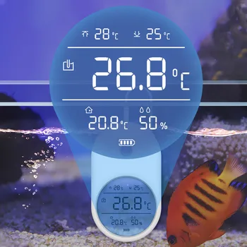 

Home Testing Equipment Mini Alarm Water Aquarium Thermometer 3 In 1 Fish Tank Hygrometer High Accuracy LCD Display With Probe