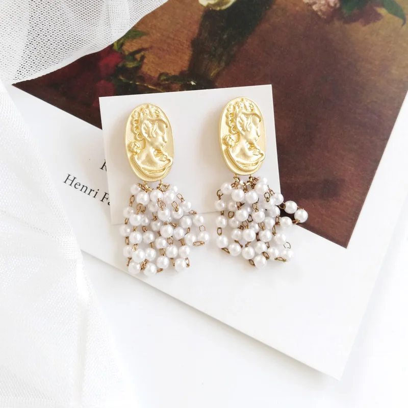 No.6 Stud Earrings Имитация жемчуга квадратный полностью сердца со стразами Клипсы Серьги без отверстия красивые золотые цветные листья роскошные длинные серьги для женщин - Окраска металла: No.6 Stud Earrings