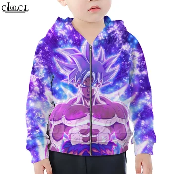 

CLOOCL Anime Dragon Ball Goku Zipper Hoodie Boy Girl 3D Print Children Autumn Hooded Casual Sweatshirt Harajuku Tops