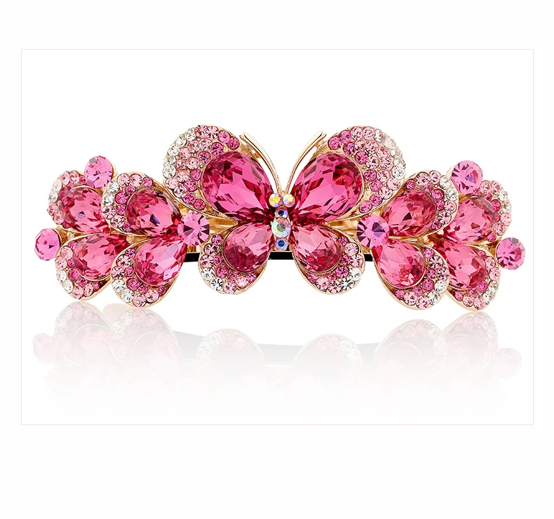 Luxury Austria Rhinestone Hair Clip crystal Butterfly head accessories women Jewelry Fine Jewelry hair pins With Gift box