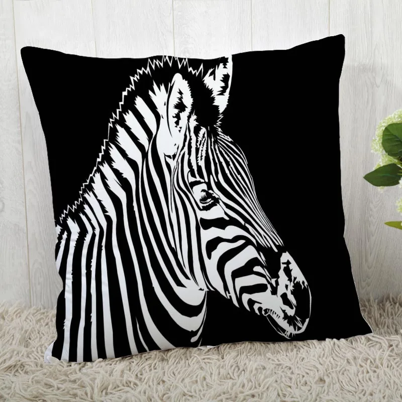 Pillowcase 1 45*45 наволочка черно-белая зебра для свадьбы наволочка с рисунком наволочки - Цвет: Pillowcase 1