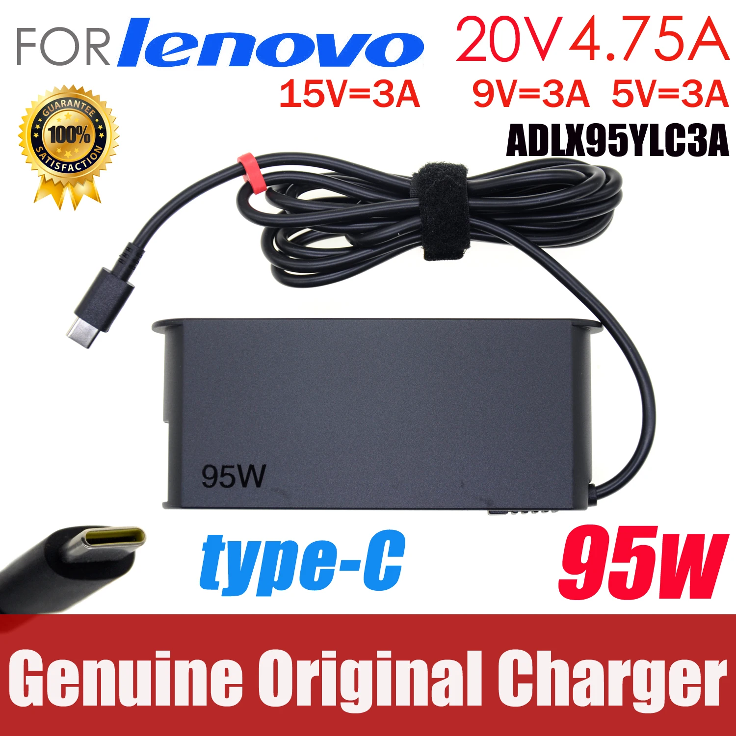 

Genuine 20V 4.75A 95W ADLX95YLC3A ADLX95YCC3A Power Supply AC Adapter For LENOVO THINKPAD Y740S X1 TABLET 2016 Laptop Charger