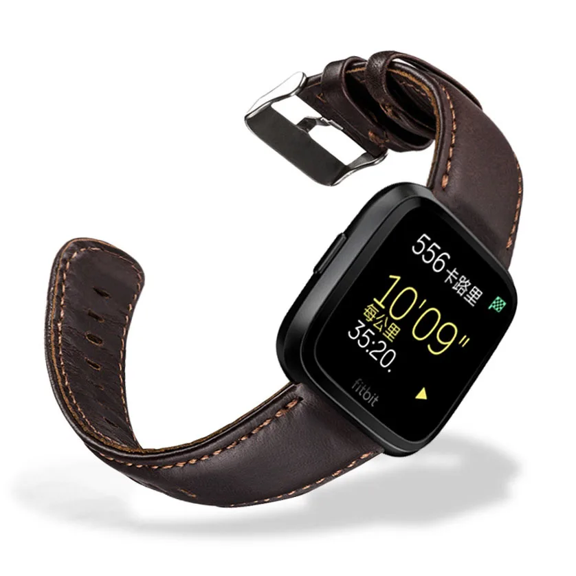 Прочный кожаный браслет ремешок для Fitbit Versa фитнес-Браслет для Fitbit Versa для женщин и мужчин Смарт-часы ремешок петля