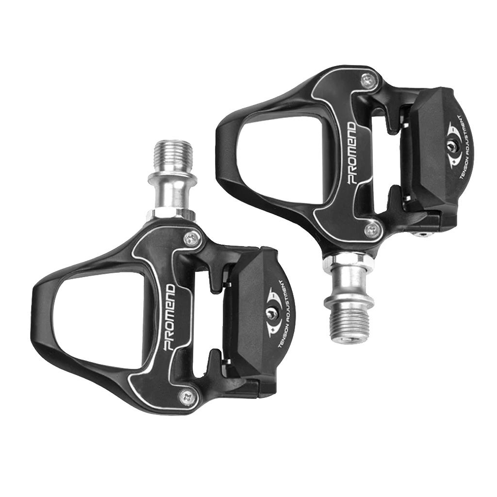 Solid Construction Road Bike Clipless Pedals, Self-locking Bicycle Pedals and 6 Degree Cleats Set for SPD System Shoes Unisex