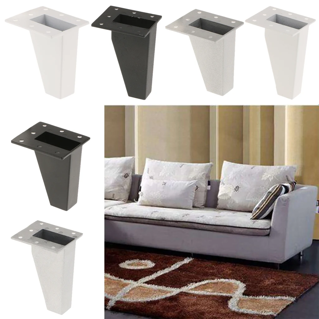 Heavy Duty Rustproof Metal Furniture Legs Sofa Couch Chair Bed Ottoman Cabinet Legs Anti-damp Feet Plinth Stand Bed Riser 8/10cm