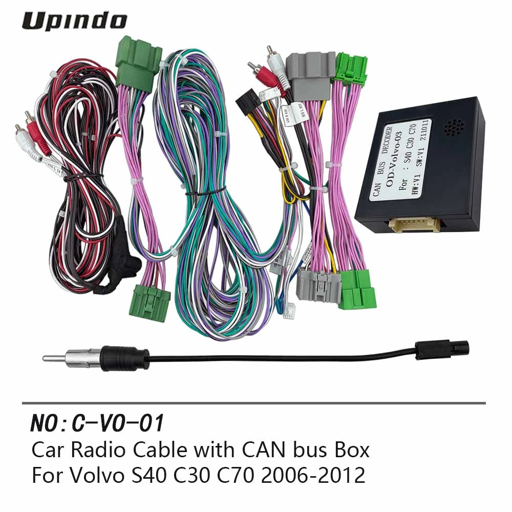 Car Radio Cable CAN Bus Box Adapter for Volvo S40 C30 C70 2006 2012 Wiring Harness Media Player