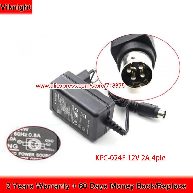 

Genuine KPC-024F 12V 2A Ac Adapter for Hikvision DS-7204HWI-SH Economic WD1 DVR KCP-024F LTD8308T-FT