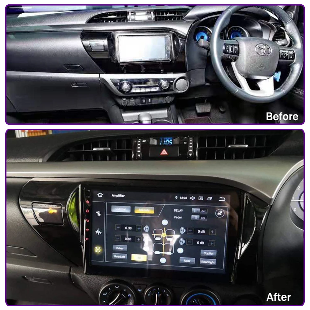 Автомобильный DVD плеер для Toyota Hilux RHD Авторадио мультимедийная система Android 8,1 поддержка wifi/tv/видео/SWC/FM/Carplay