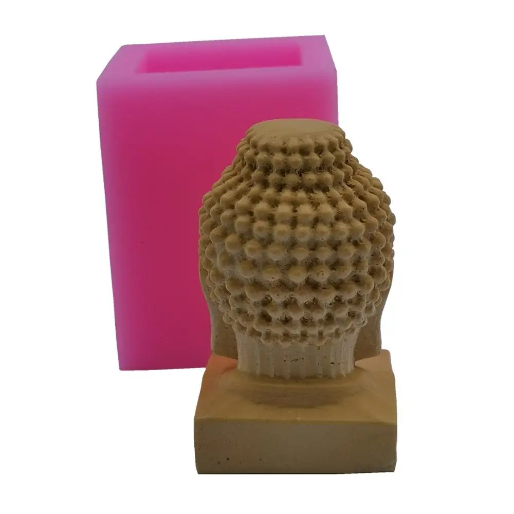 Color : A Mini Buddha testa di candela stampi a cera stampo in resina epossidica epossidica in gesso artigianale stampo decorando statua statua stampo in silicone per fai da te creando candela 