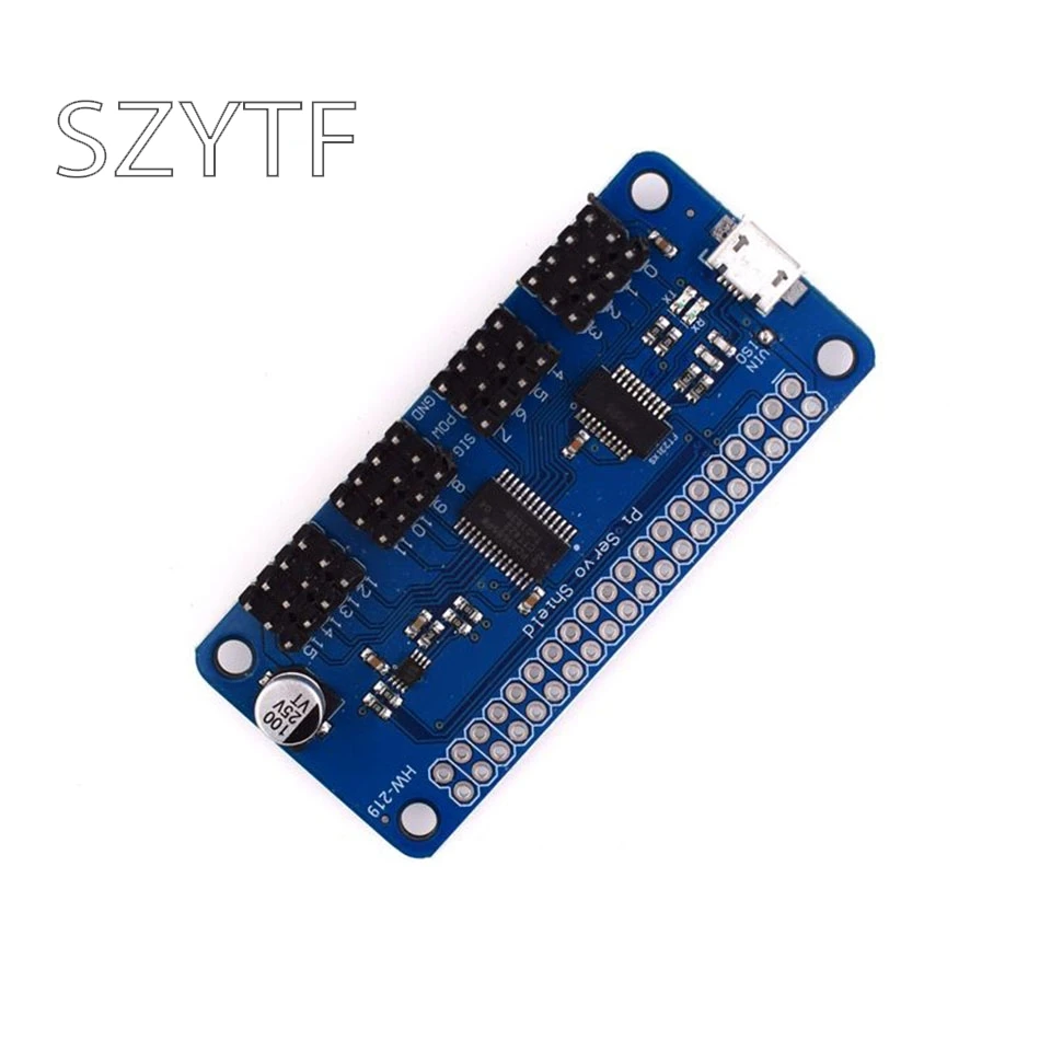 

Raspberry Pi Servo Driver HAT providing precise PWM output 16-Channel 12-bit I2C Interface support Raspberry Pi Zero/Zero W/3B+