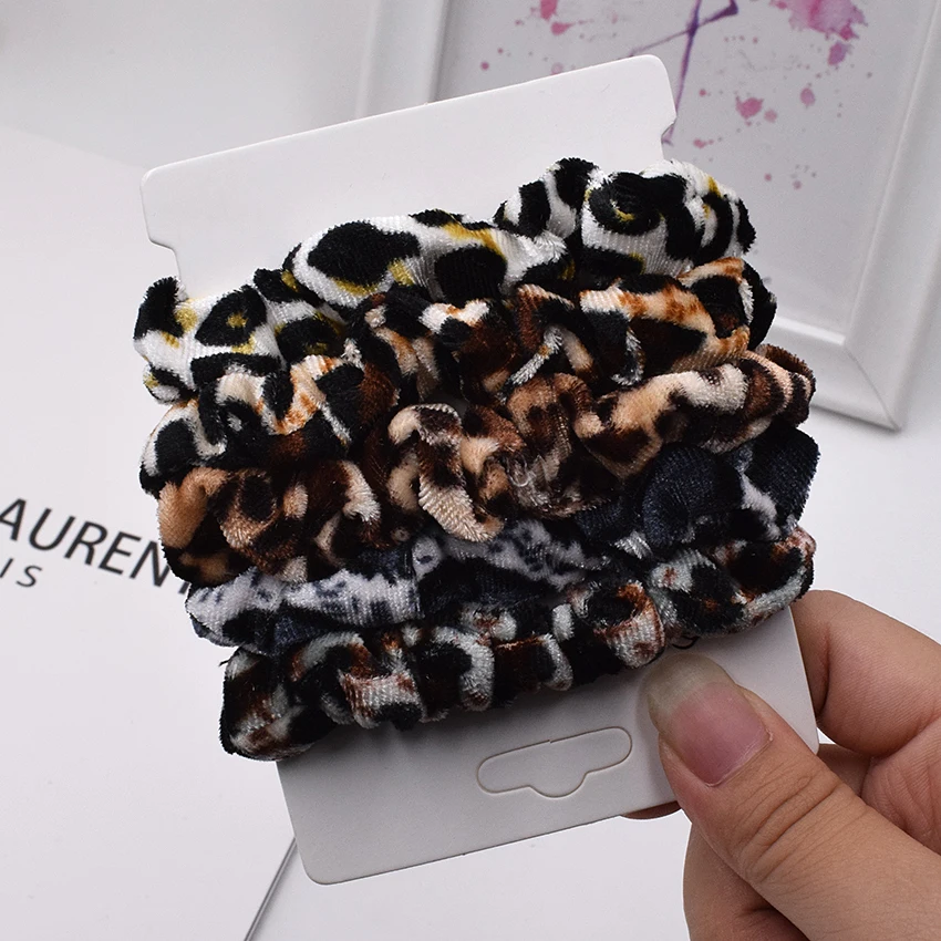 bridal hair clip 2/3/6/Lot Fashion Simple Basic Elastic Hair Bands Ponytail Holder Leopard Scrunchies Headband For Girl Women Hair Accessorie Set head accessories female