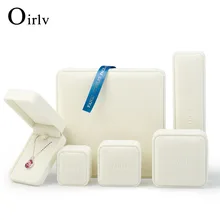 

Oirlv White Plush Women's Earring Box Couple Rings Storagecase Bracelet Pendant Big Necklace Long chain Case Jewelry Organizer