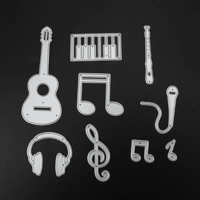9 шт. Скрапбукинг DIY гитарные нотки фортепиано Металлический Стальной режущий трафарет