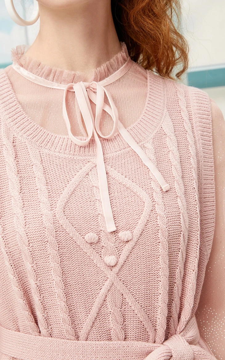 Vero Moda женское трикотажное шифоновое платье с рукавами-фонариками | 319446547