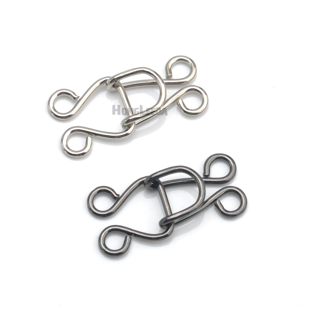 40sets/lot 14# big trousers pant dress skirts hooks metal brass hook / eye nickle black HE-013 garment hooks