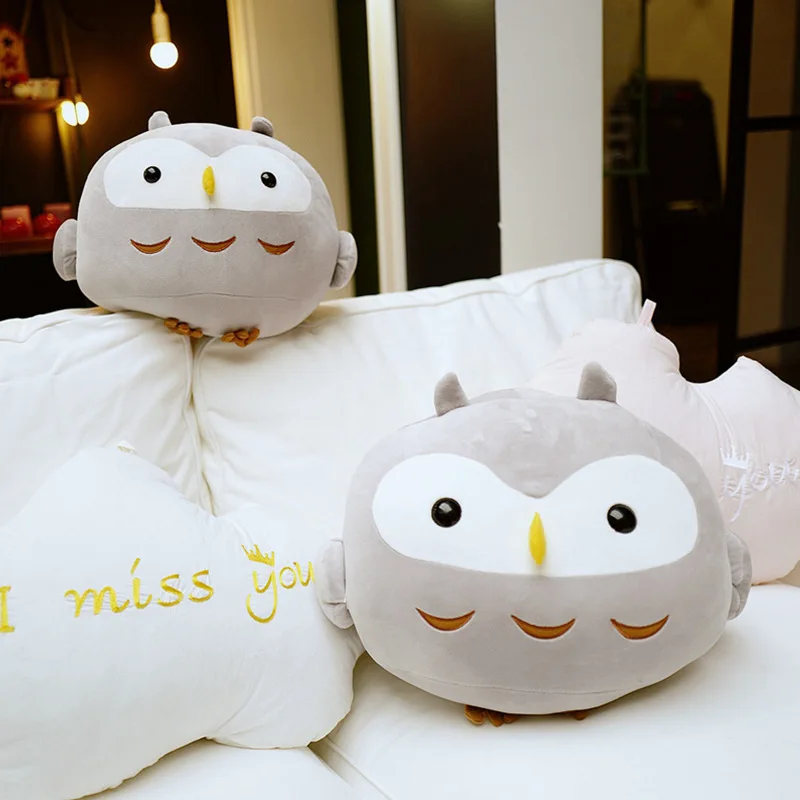 30/35 cm Soft Owl Plush Toy Kids Sleeping Back Cushion Stuffed Pillow Owl Doll Baby Doll for Kids Sofa Cushion