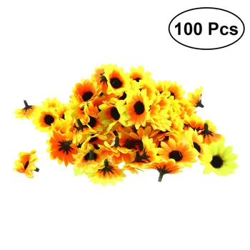 

100pcs Lifelike Artificial Plastic Sunflower Heads Home Party Decorations Props