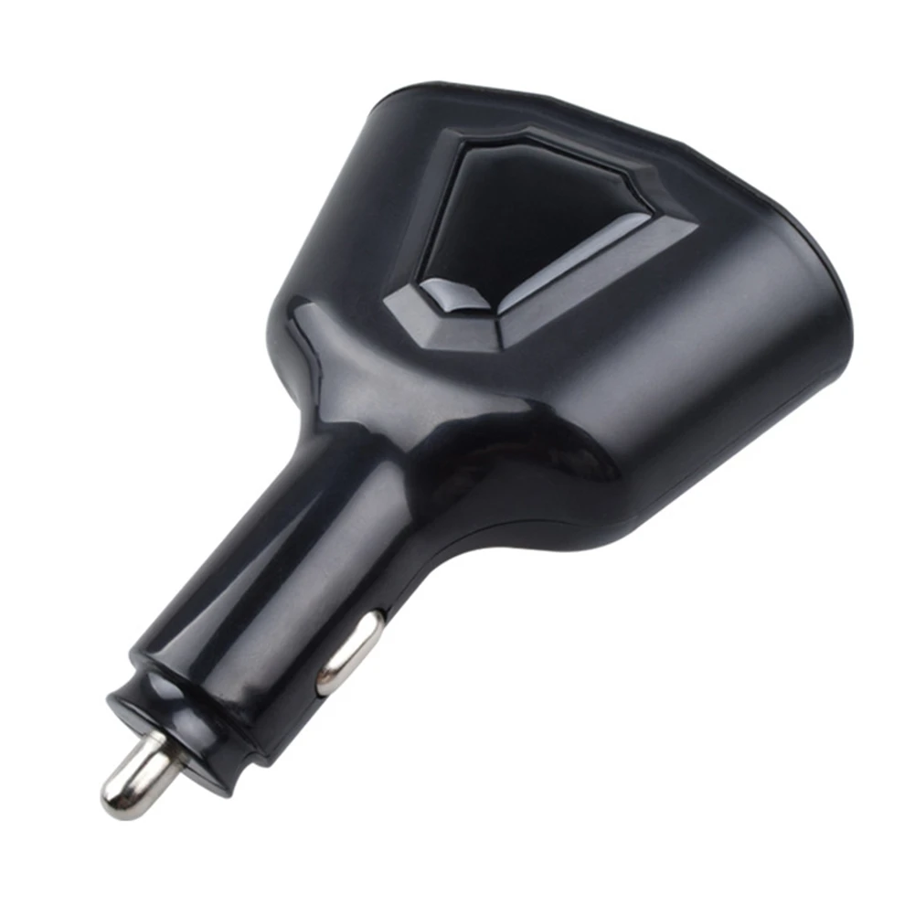 5V Car Dual USB Charger with 2 Car Lighter Slot Display Charging Voltage Current Support Intelligent Charging Charger