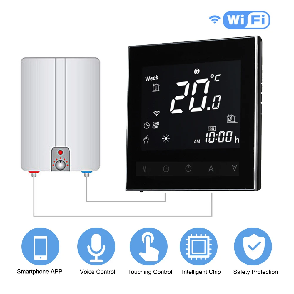 Цифровой термостат для водонагревателя и газового котла с Wi-Fi подключением