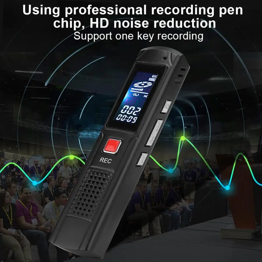 8G запись MP3-плеер HD шумоподавление 350 мАч Батарея цифровой диктофон MP3/WAV/WMA формат музыки