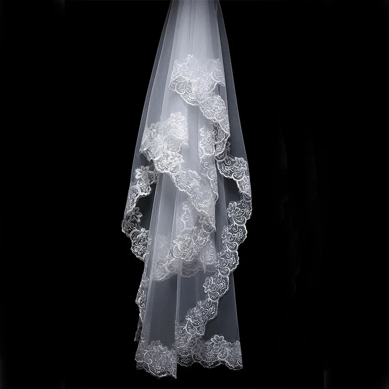 1.5M Veil Wedding Of the Bride One-layer Champagne Veil Accessoires Mariage De Boda Appliqued White Black Ivory Red Veil 1.5M Veil Wedding Of the Bride One-layer Champagne Veil Accessoires Mariage De Boda Appliqued White Black Ivory Red Veil