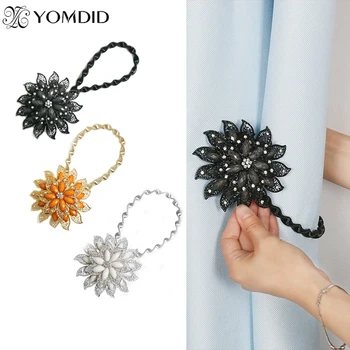 

1Pcs Flower Design Magnetic Curtain Clip Curtain Holders Tieback Buckle Clips Buckle Tie Back Curtain Accessories Home Decor