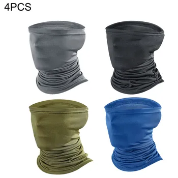 

Multi-functional 4pcs Solid Color Bandana Helmet Camping Neck Face Mask Breathable Bandana Sport Headband Hiking Scarves Z0810