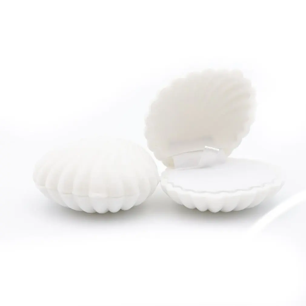 1PC Mini Shell Shape Lovely Velvet Wedding Engagement Ring Box For Earrings Necklace Bracelet Jewelry Display Gift Box Holder - Color: 1