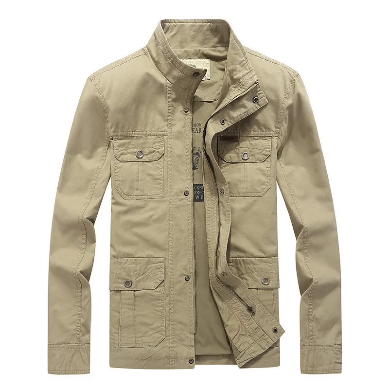 

KIMSERE Men's Casual Cargo Jackets With Multi Pockets Long Tactical Jacket Outerwear For Man Workwear Clothing Plus Size L-5XL